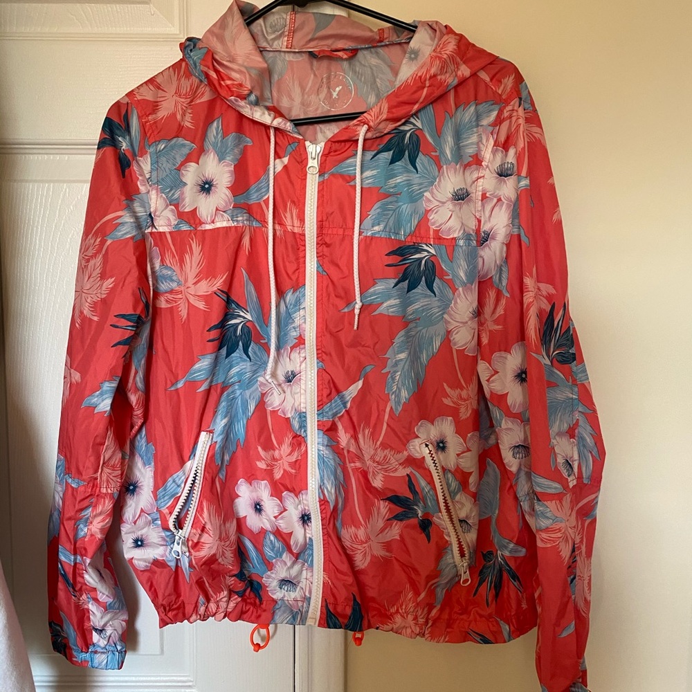 American Eagle Floral Windbreaker